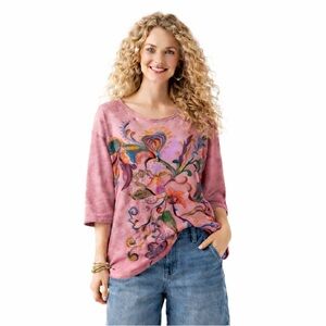 NWT Paper Lace Floral Abstract Cotton Tee OSFM